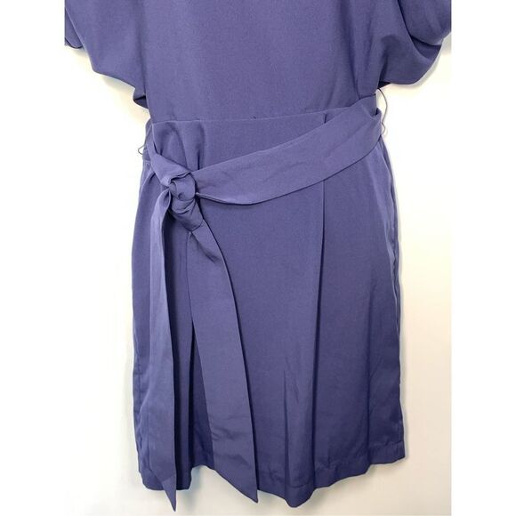 C. Luce Short Cold Shoulder Tie Waist Cut Out Back Mini Dress Blue Size Small - Picture 5 of 9